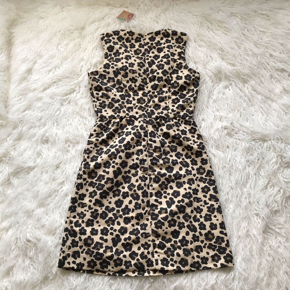 🆕BANANA REPUBLIC‎ BLACK TAN CHEETAH PRINT DRESS - Picture 5 of 5